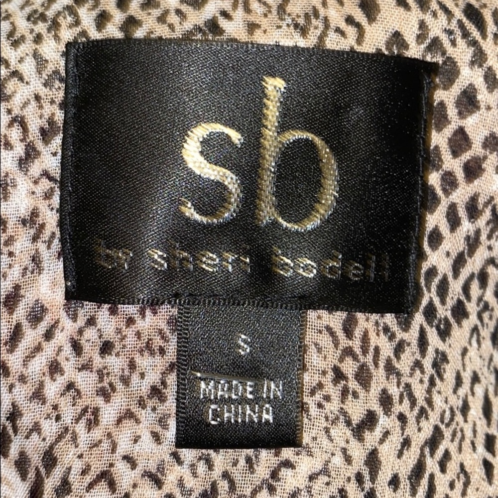 Sheri Bodell Snake Print Sequin Trim Tank Top in Brown and Gold - Picture 4 of 4